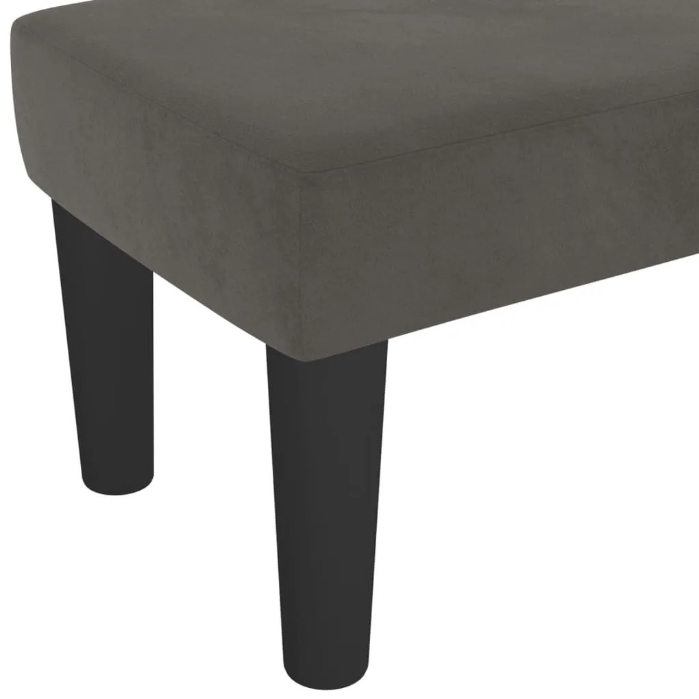vidaXL Πάγκος Σκούρο Γκρι 100x30x30 εκ. Βελούδινος