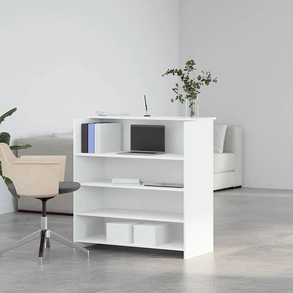 vidaXL Γραφείο υποδοχής Λευκό 100x50x103,5 εκ. Επεξεργασμένο Ξύλο