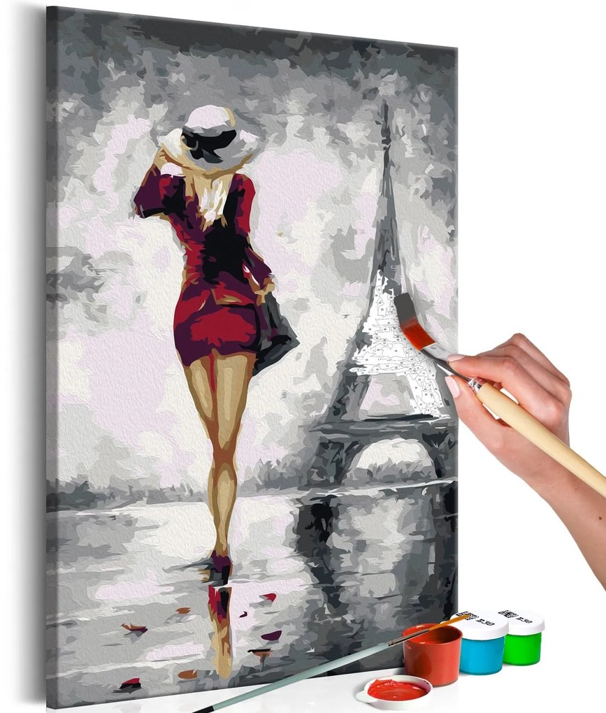 Πίνακας για να τον ζωγραφίζεις - Parisian Girl 40x60