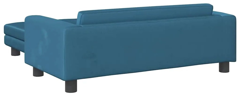 vidaXL Καναπές Παιδικός με Υποπόδιο Μπλε 100x50x30 εκ. Βελούδινος