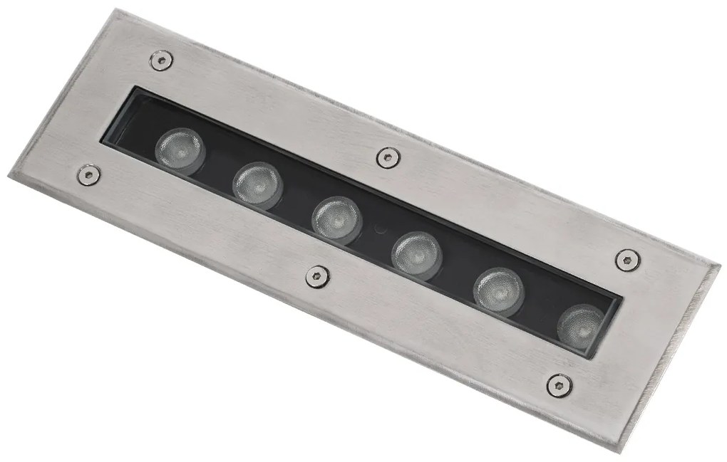 GloboStar® UNDERGROUND-REMVI 90191 Χωνευτό Φωτιστικό Wall Washer Δαπέδου LED 9W 765lm 10° DC 24V Αδιάβροχο IP68 L30 x W9 x H8.5cm RGBW DMX512 - Ανοξείδωτο Ατσάλι - 3 Years Warranty