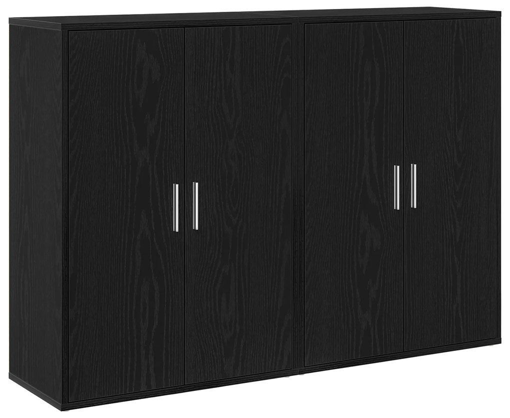 vidaXL Μπουφέδες 2 τμχ Μαύρο Δρύς 60x31x84 εκ Επεξεργασμένο Ξύλο