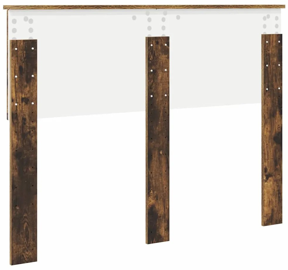 vidaXL Κεφαλάρι με κεφαλάρι Καπνιστό Δρύς 135 cm Επεξεργασμένο ξύλο