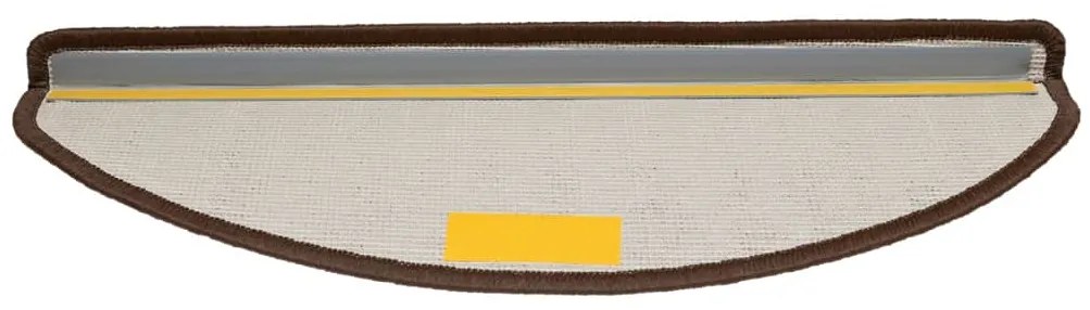 vidaXL Πατάκια Σκαλιών 10 τεμ. Καφέ Ημίστρογγυλά Μεγάλα 65x21x4 εκ.