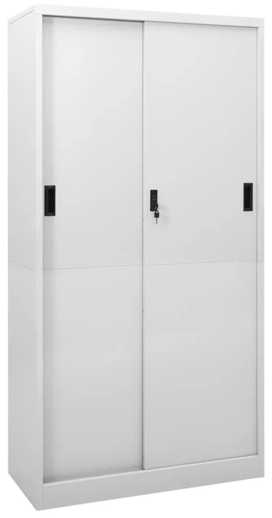 Ντουλάπι Γραφείου Συρόμενη Πόρτα Αν. Γκρι 90x40x180 εκ Ατσάλινο