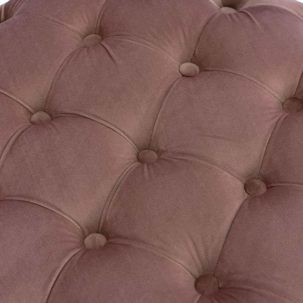 Σκαμπό KASSIE τύπου CHESTERFIELD Βελούδο Σάπιο μήλο Φ60x43Υ εκ. 60x60x43 εκ.
