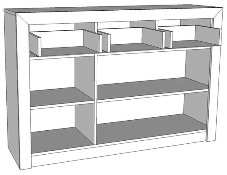 Κομότα - Μπουφές Etna 3K3F Grey Oak - Λευκή Λάκα 133x35x90.5 εκ. 133x35x90.5 εκ.