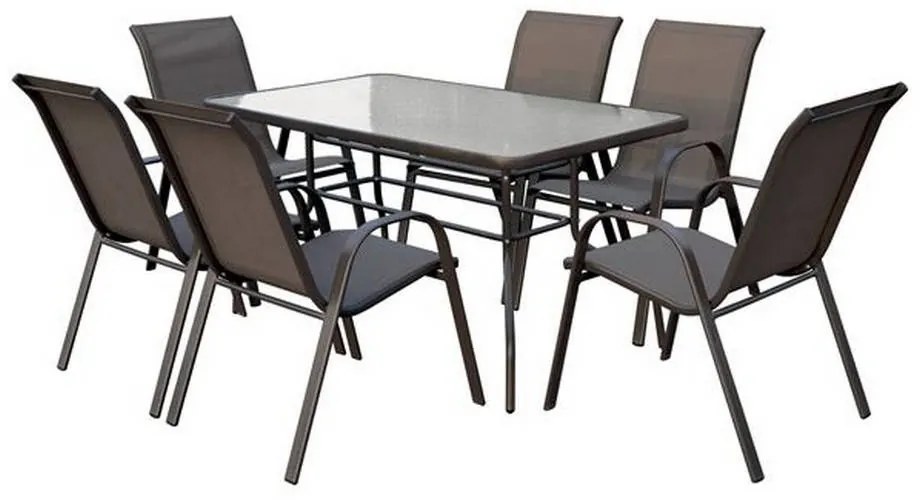 Τραπεζαρία Σετ Rio 7Τμχ Brown Ε2405,S 140x80x70 6 Θέσεων
