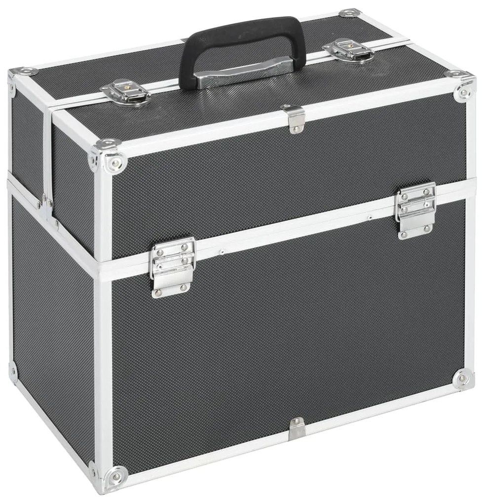 vidaXL Βαλίτσα Μακιγιάζ Μαύρη 38x23x34 εκ. Αλουμινίου