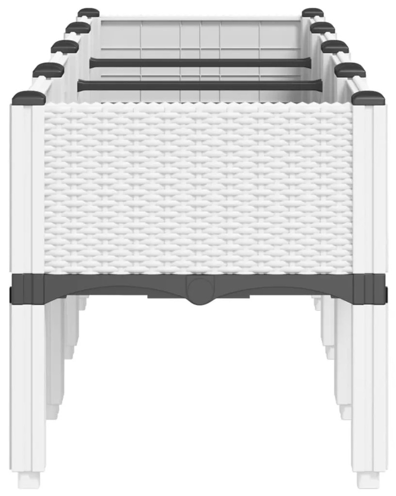 Ζαρντινιέρα Κήπου με Πόδια Λευκή 160x40x42 εκ. Πολυπροπυλένιο - Λευκό