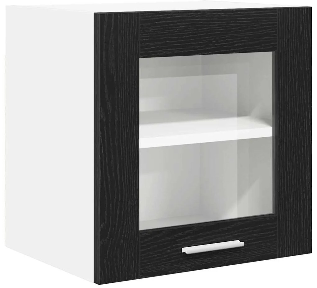 vidaXL Κρεμαστό ντουλάπι Riga 2 pcs Μαύρη Οξυά 40 x 31 x 40 εκ.