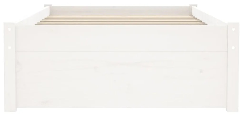 Πλαίσιο Κρεβατιού Λευκό 75x190 εκ. Μασίφ Ξύλο Small Single 814910
