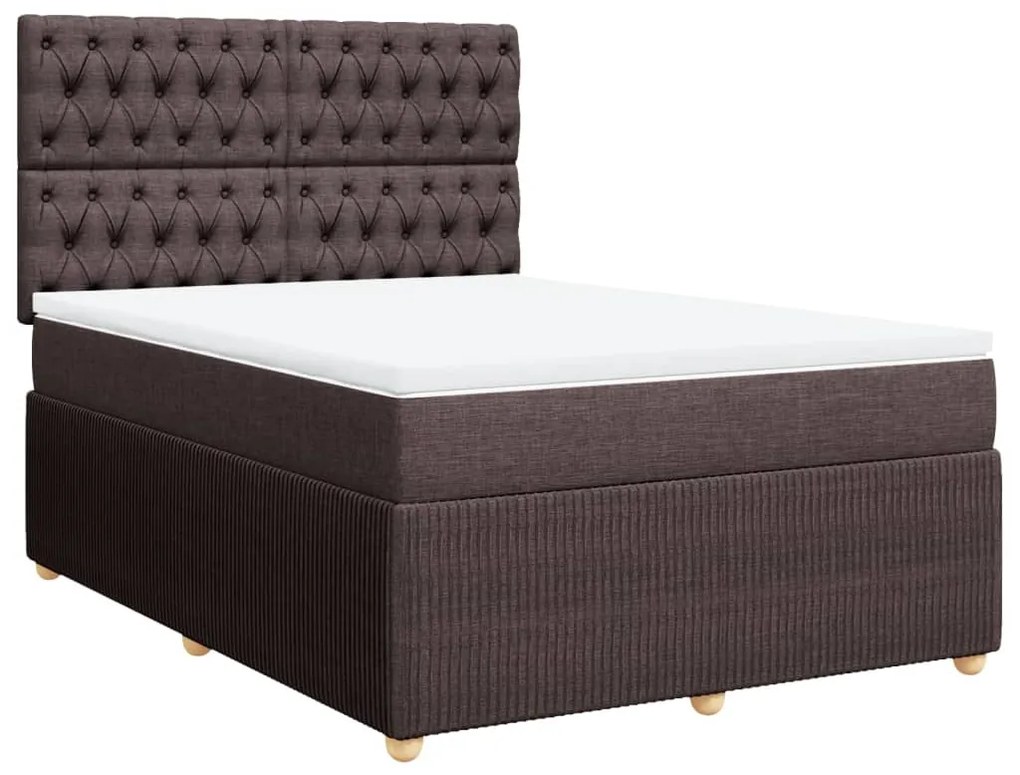 ΚΡΕΒΑΤΙ BOXSPRING ΜΕ ΣΤΡΩΜΑ ΣΚΟΥΡΟ ΚΑΦΕ 160X200 ΕΚ ΥΦΑΣΜΑΤΙΝΟ 3292117