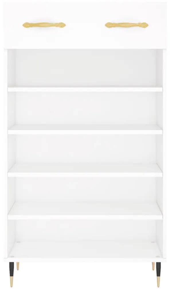 Παπουτσοθήκη Λευκή 60 x 35 x 105 εκ. από Επεξεργασμένο Ξύλο - Λευκό
