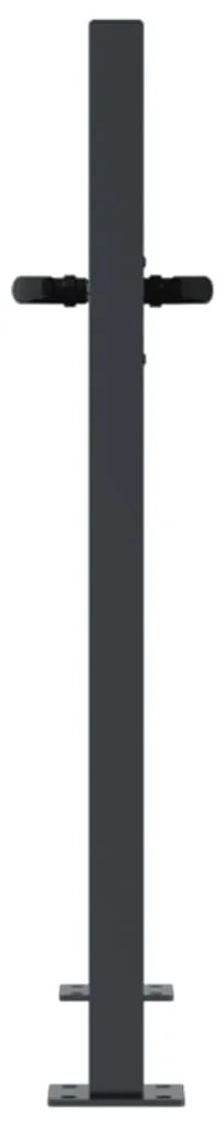 vidaXL Πόρτα Κήπου Ανθρακί 100x100 εκ. Σχέδιο Ατσάλινου Μπαμπού