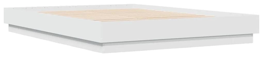 vidaXL Πλαίσιο Κρεβατιού με LED Λευκό 160 x 200 εκ.