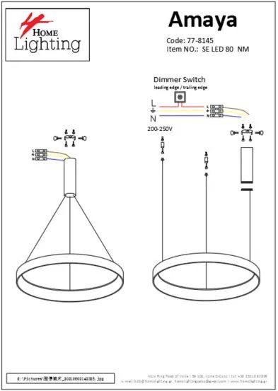 Γραμμικό Φωτιστικό SE LED 80 AMAYA PENDANT NICKEL MAT Ε5 - 77-8145 - 51W - 100W - 77-8145