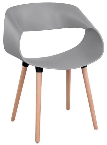 Πολυθρόνα Maggie HM8600.10 Grey 59x53x80Υ εκ. Σετ 2τμχ Wood, Polypropylene
