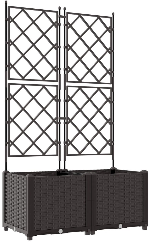 vidaXL Γλάστρα Κήπου με Πλέγμα 2 τεμ Καφέ 80x40x143 εκ