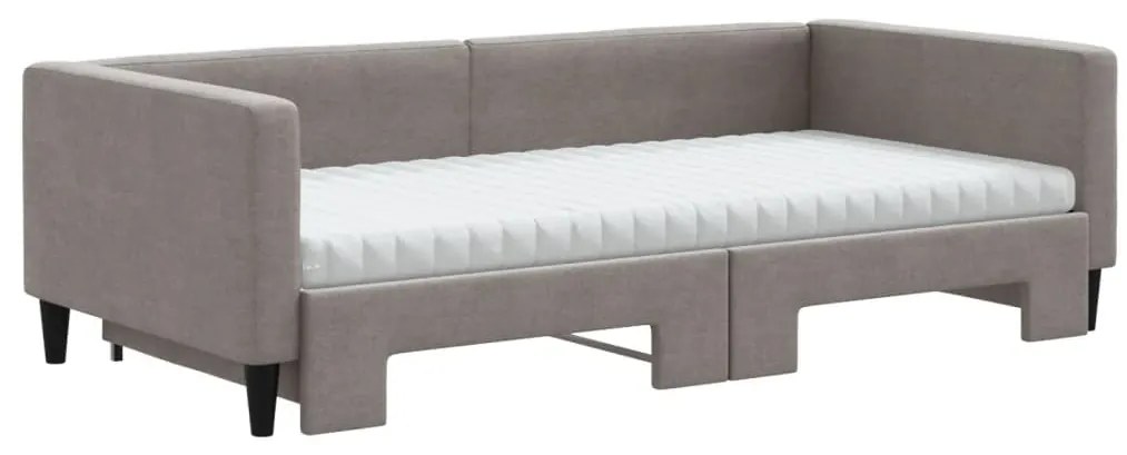 vidaXL Καναπές Κρεβάτι Συρόμενος Taupe 100x200εκ. Υφασμάτινος Στρώματα