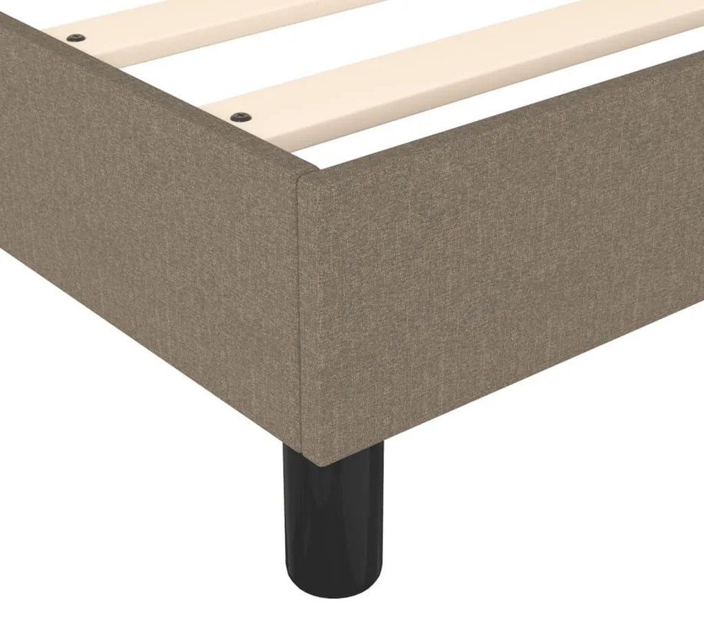 Κρεβάτι Boxspring με Στρώμα Taupe 90x200 εκ. Υφασμάτινο - Μπεζ-Γκρι