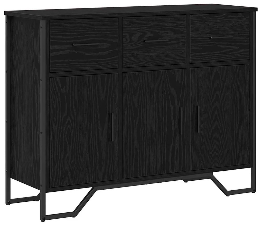 vidaXL Πλαϊνό γραφείο με συρτάρι Μαύρη Οξυά 97 x 32,5 x 74,5 εκ.