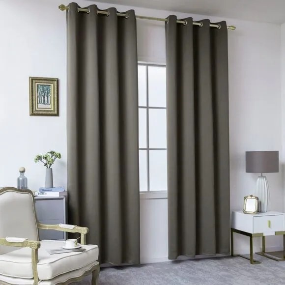 Beauty Home Κουρτίνα Blackout σκίασης με 8 κρίκους Ideal Art 8400 140x270 Καφέ