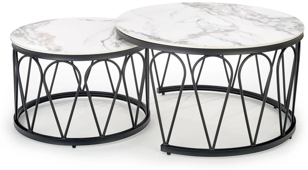 FORMOSA set of 2 coffee tables, white marble DIOMMI V-CH-FORMOSA-LAW