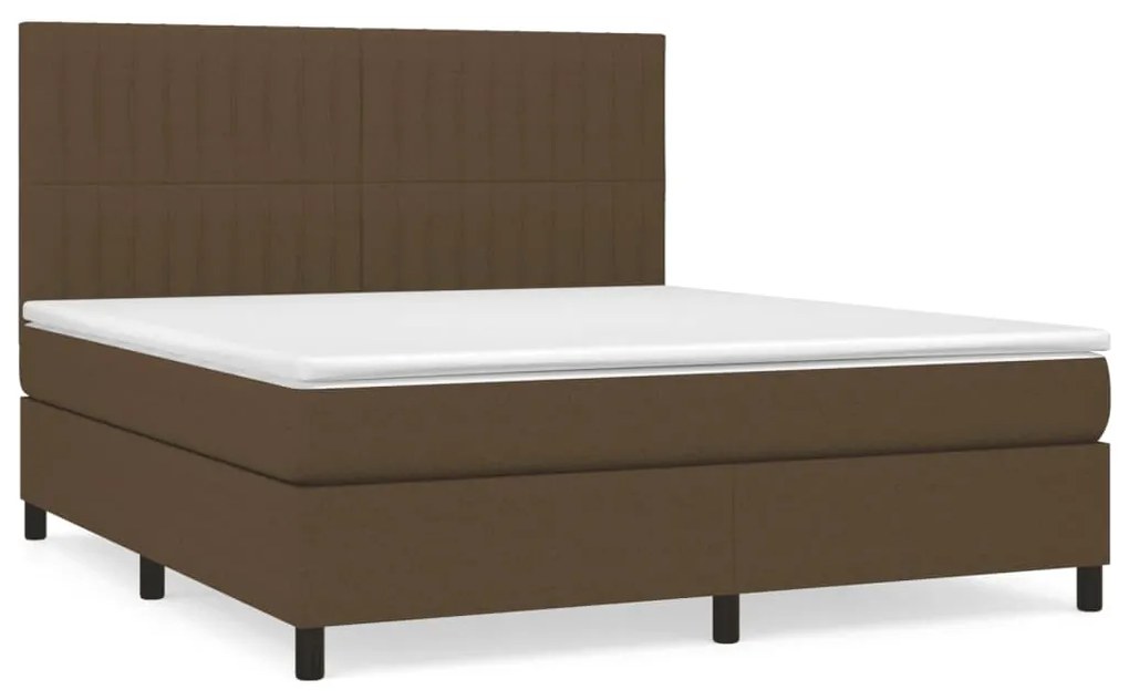 ΚΡΕΒΑΤΙ BOXSPRING ΜΕ ΣΤΡΩΜΑ ΣΚΟΥΡΟ ΚΑΦΕ 160X200 ΕΚ ΥΦΑΣΜΑΤΙΝΟ 3141948