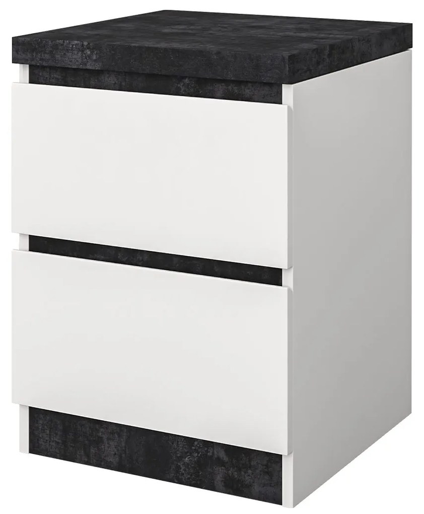 Ξύλινο Κομοδίνο ORLY Nimphea Alba/Dark Concrete 40x40x54cm