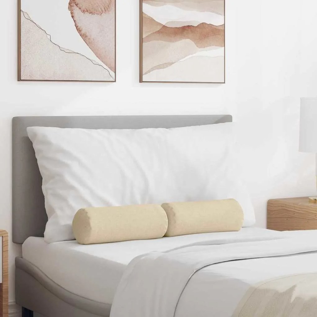 vidaXL Μαξιλάρια Στήριγμα 2 pcs Κρεμ Ø 15 x 40 εκ ύφασμα