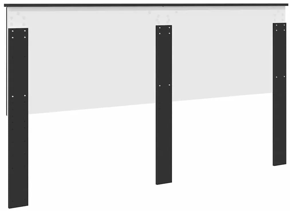 vidaXL Κεφαλάρι με κεφαλάρι Μαύρη Οξυά 180 cm Επεξεργασμένο ξύλο