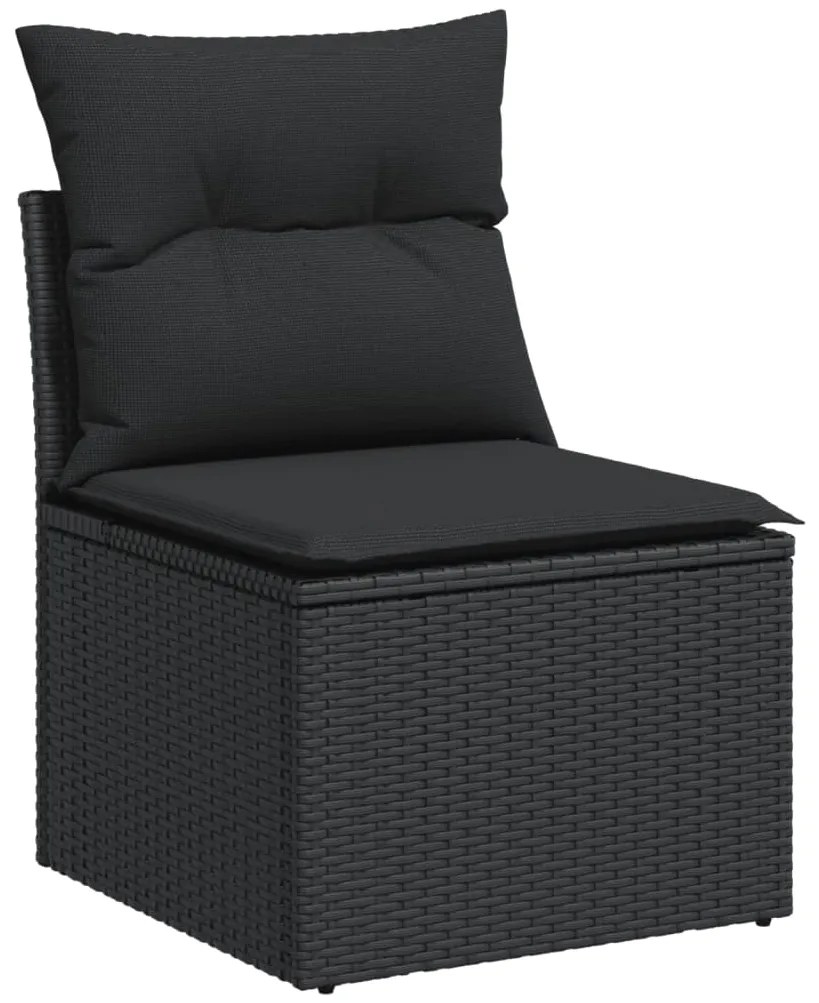 vidaXL Σαλόνι Κήπου 13 τεμ. Μαύρο από Συνθ. Ρατάν με Μαξιλάρια