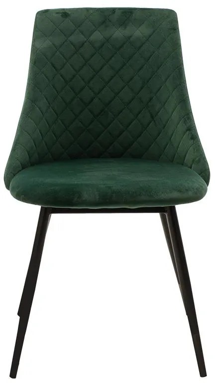 Καρέκλα Giselle βελούδο σκούρο πράσινο-μαύρο πόδι 51x52x82 εκ.