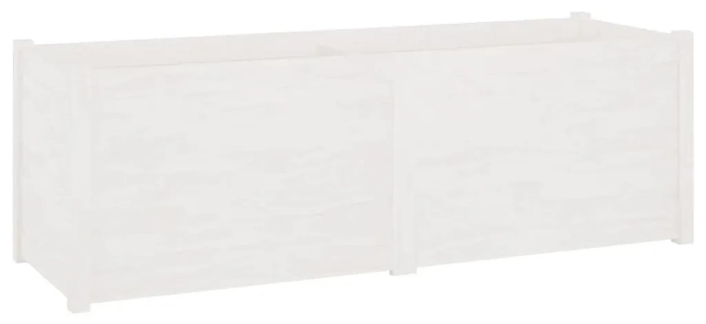 vidaXL Ζαρντινιέρα Κήπου Λευκή 150 x 50 x 50 εκ. από Μασίφ Ξύλο Πεύκου