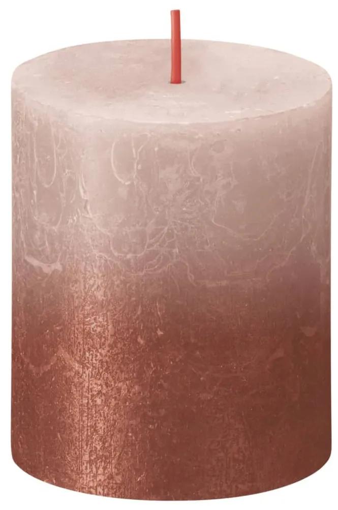 Bolsius Κεριά Κύλινδρος Ρουστίκ Sunset 4τεμ Θολό Ροζ/Κεχριμπ. 80x68χιλ