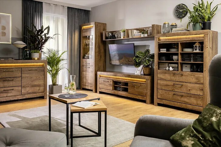 Βιβλιοθήκη Boston CT107, Με συρτάρια, Πλαστικοποιημένη μοριοσανίδα, 150x114x45cm, Reveal δρυς