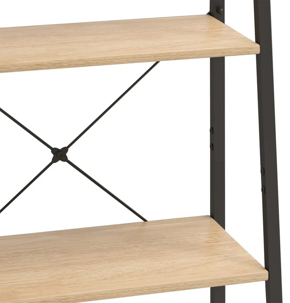 vidaXL Ραφιέρα 4 Επιπέδων Ανοιχτό Καφέ &amp; Μαύρο 56 x 35 x 140 εκ.
