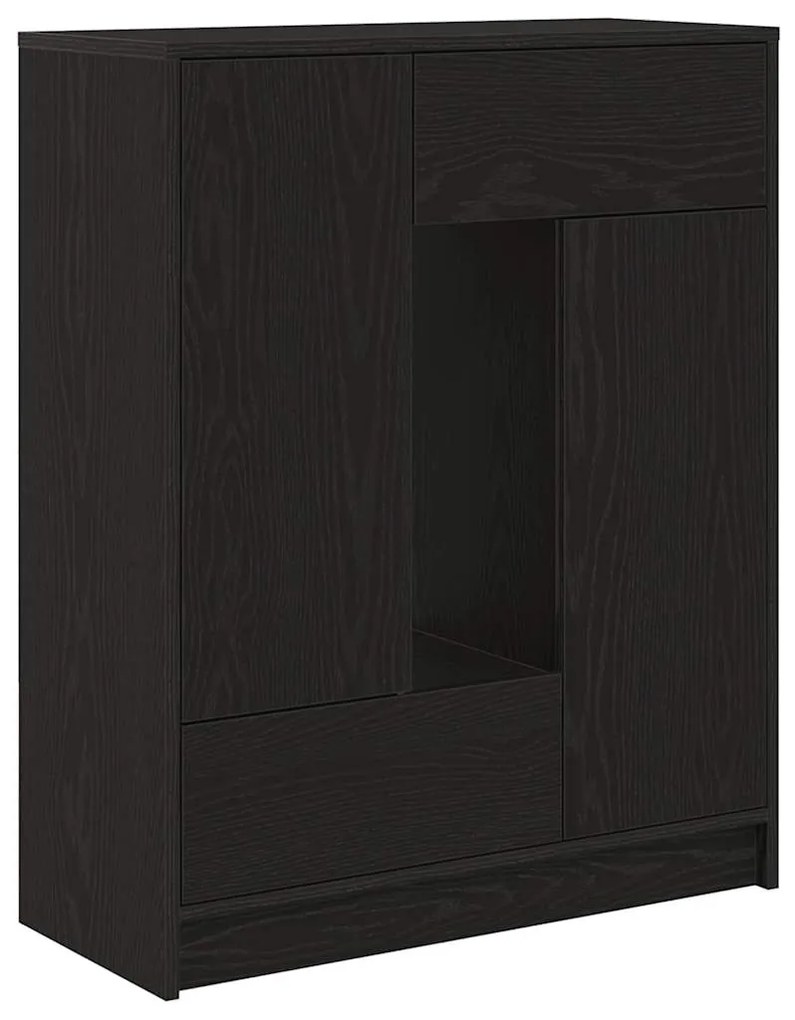 Συρταριέρα με Συρτάρια και Πόρτες Μαύρη βελανιδιά 73x31x90 εκ 861851