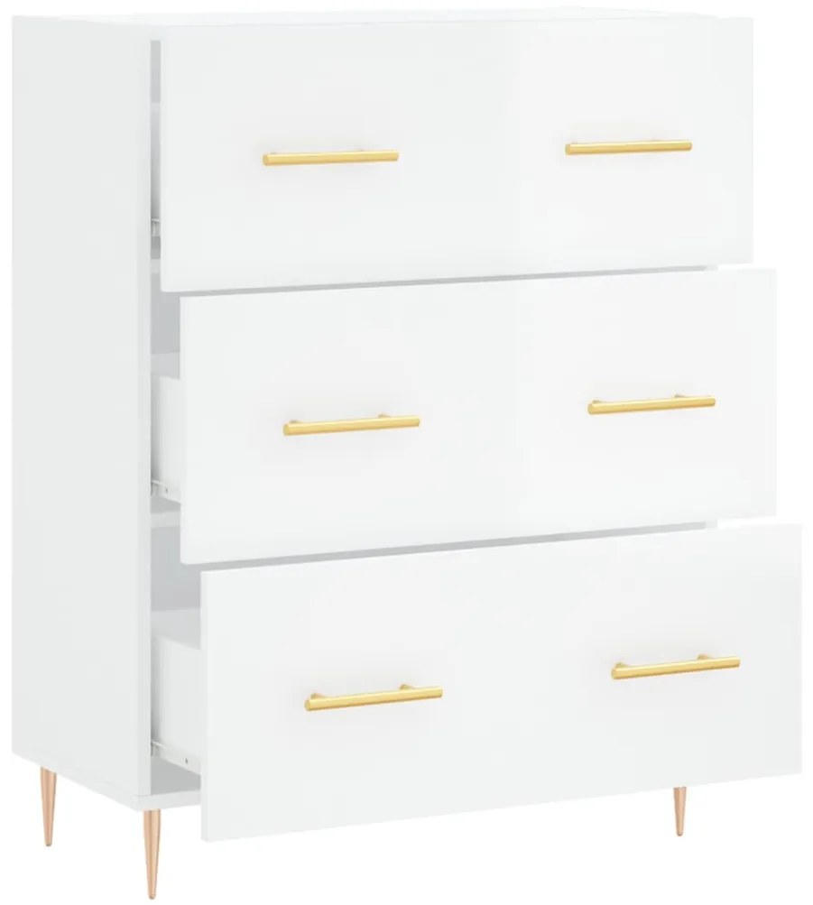 vidaXL Ντουλάπι Γυαλιστερό Λευκό 69,5x34x90 εκ. Επεξεργασμένο Ξύλο