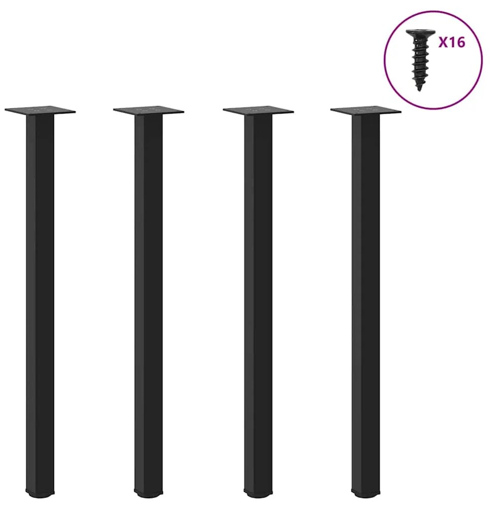 vidaXL Πόδια Κονσόλας 4 τεμ. Μαύρα 72-74 εκ. Ατσάλι