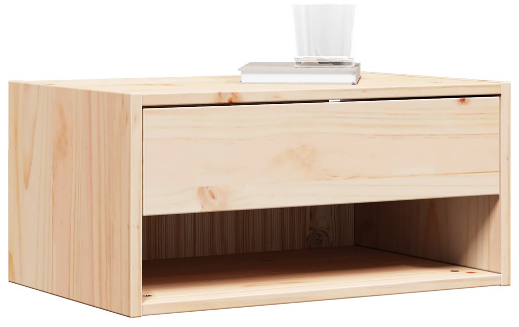 vidaXL Κομοδίνο με συρτάρι Καφέ 50 x 32.5 x 24 εκ Μασίφ ξύλο πεύκου