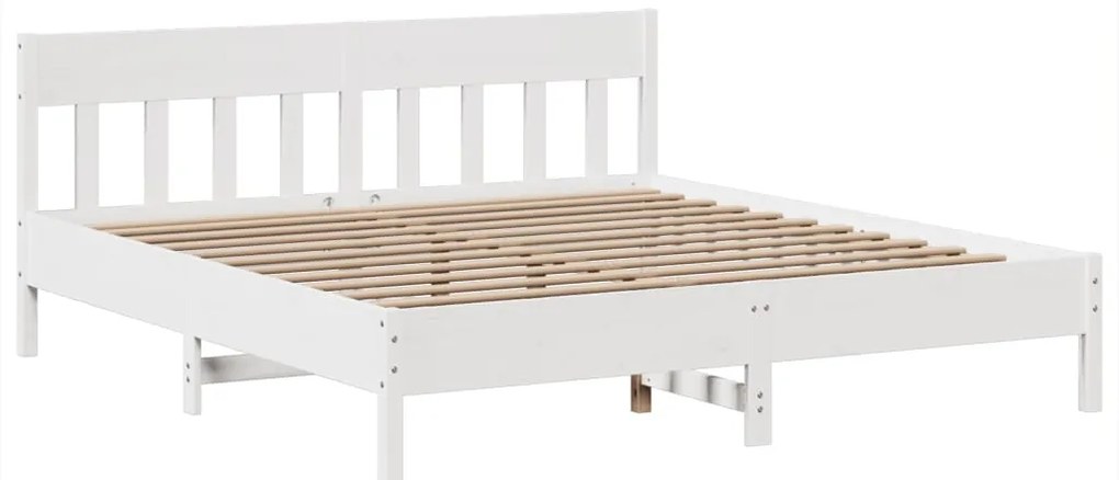vidaXL Σκελετός Κρεβ. Χωρίς Στρώμα Λευκό 180x200 εκ Μασίφ Πεύκο