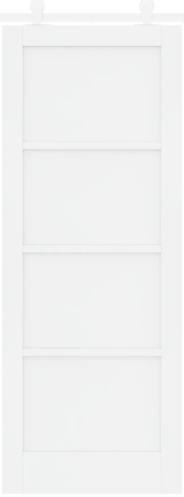 vidaXL Συρόμενη Πόρτα με Σετ Μηχανισμού Λευκή 78x202 εκ. Συμπαγής Ξύλο Πεύκο