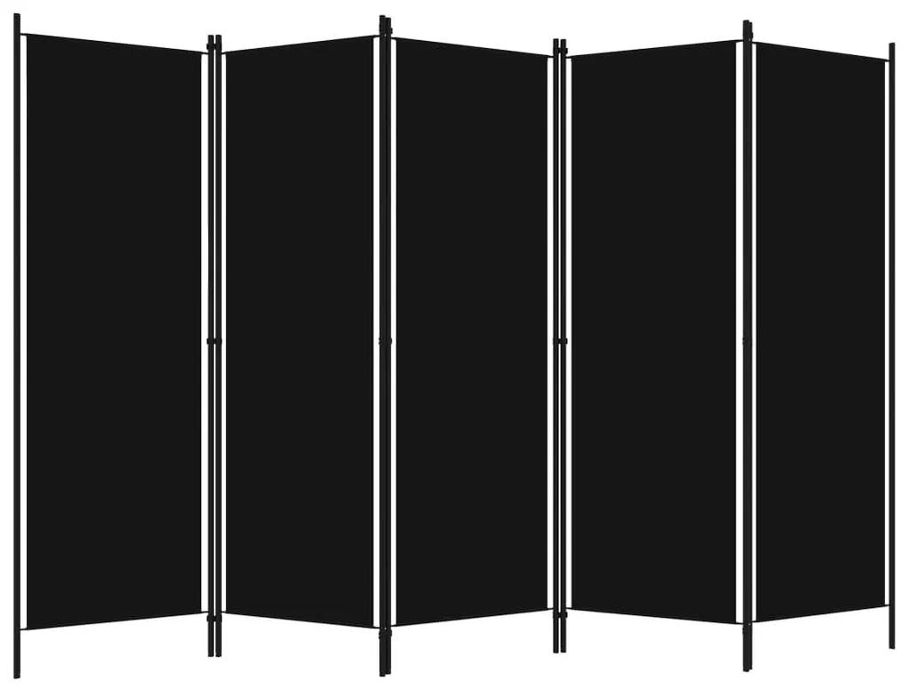 Διαχωριστικό Δωματίου με 5 Πάνελ Μαύρο 250 x 180 εκ. - Μαύρο