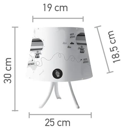 Επιτραπέζιο φωτιστικό από λευκό μέταλλο και καπέλο D:30cm (3024)