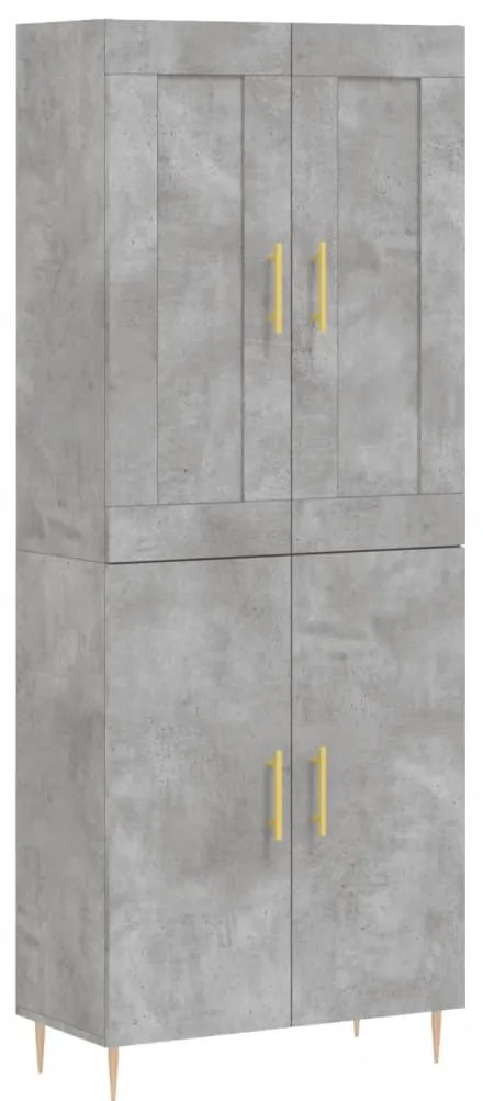 vidaXL Ντουλάπι Γκρι Σκυροδέματος 69,5x34x180 εκ. Επεξεργασμένο Ξύλο