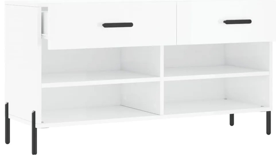 vidaXL Παπουτσοθήκη Γυαλιστερό Λευκό 102x35x55 εκ. Επεξεργασμένο Ξύλο