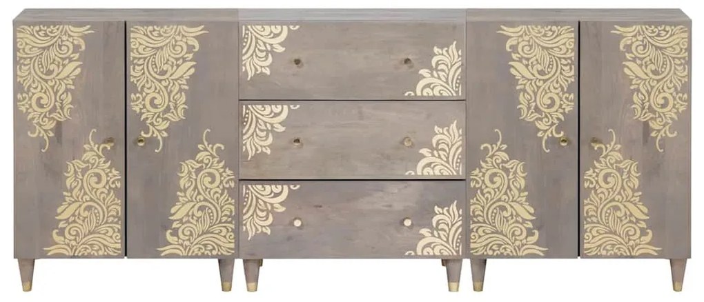 vidaXL Σετ Επίπλων Μπάνιου 3 pcs Γκρι και Χρυσό 180 x 33 x 75 εκ.