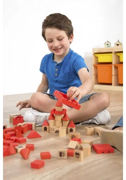 Σετ ξύλινα τουβλάκια Miniland Stacking Castle